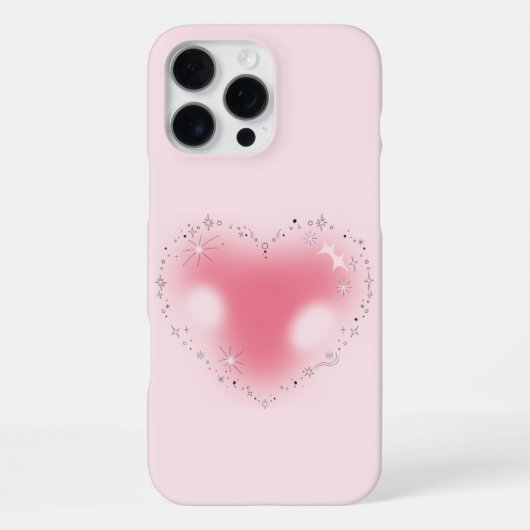 Esthetische Y2K  Roze Hart Telefoonhoes iPhone Hoesje (Achterkant)