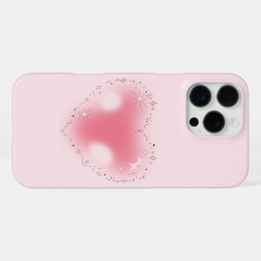 Esthetische Y2K Roze Hart Telefoonhoes iPhone Hoesje (Achterkant horizontaal)