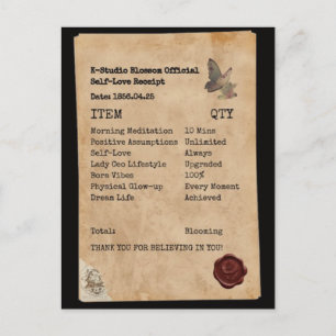 Esthetische Zelfliefde Ontvangst Manifestatie Briefkaart