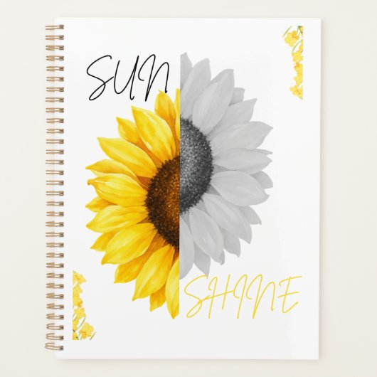 Esthetische Zonneschijn Zonnebloem Spiraal Noteboo Planner (Voorkant)