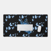 Esthetische Zwarte en Blauwe Bureaumat (Keyboard & Muis)
