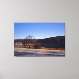 Esthwiate Water Winter Holiday Card Canvas Afdruk