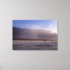 Esthwiate Water Winter Holiday Card Canvas Afdruk