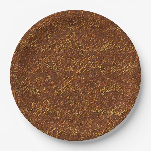 Estilo alvenaria rústica marrom e tom dourado papieren bordje (Voorkant)