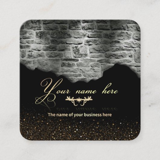 estilo de ladrillo construcción vierkante visitekaartje (Voorkant)