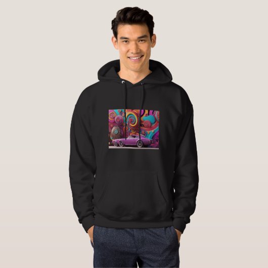 Estilo: Moletom Masculino Básico com Capuz - Carro Hoodie (Voorkant volledig)