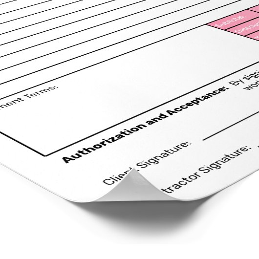 Estimate Quote Job Proposal Forms Contractor Green Poster (Hoek)