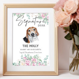 Estische Hond Handtekening Drink teken Poster