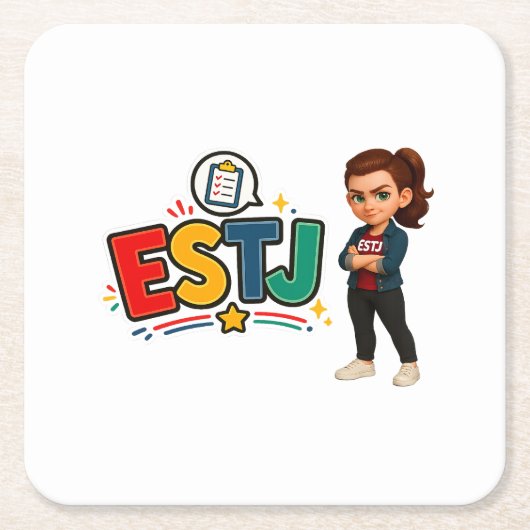 ESTJ — A Líder Organizadora Kartonnen Onderzetters (Voorkant)