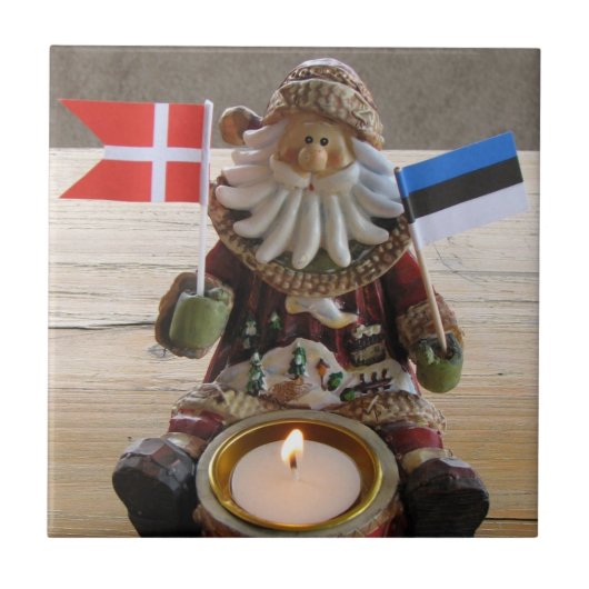 Estland, Denemarken Kerstmis Tegel! Tegeltje (Voorkant)