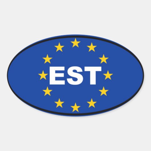 Estland - EST - Europese Unie Ovale Sticker (Voorkant)