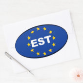 Estland - EST - Europese Unie Ovale Sticker (Envelop)