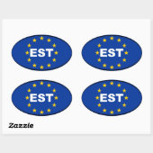 Estland - EST - Europese Unie Ovale Sticker (Vel)