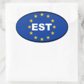 Estland - EST - Europese Unie Ovale Sticker (Tas)