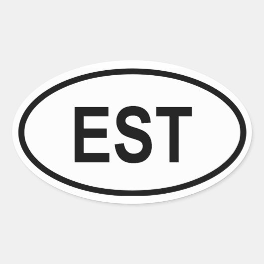 Estland "EST" Ovale Sticker (Voorkant)