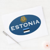 Estland Europese Ovale Stijl Sticker (Envelop)