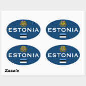 Estland Europese Ovale Stijl Sticker (Vel)