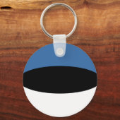 Estland Fisheye Flag Sleutelhanger (Voorkant)