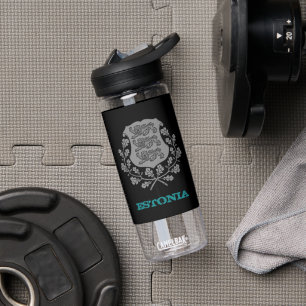 Estland Fitness en Estse wapenmantel / vlag Waterfles