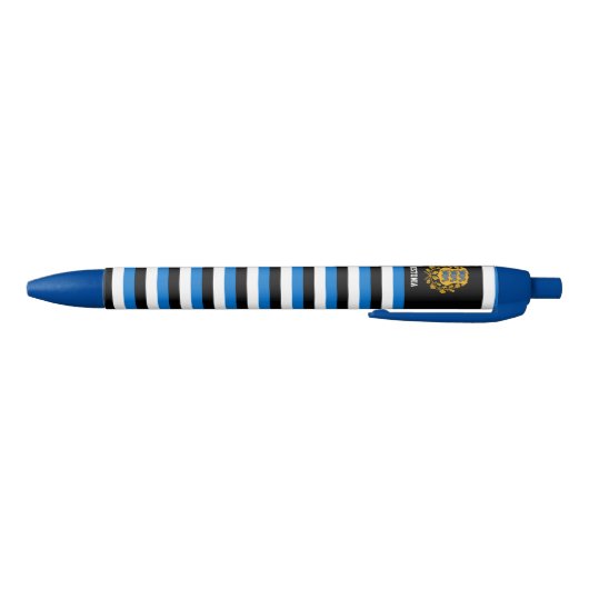 Estland Flag Cute Patriotic Zwarte Inkt Pen (Bodem)