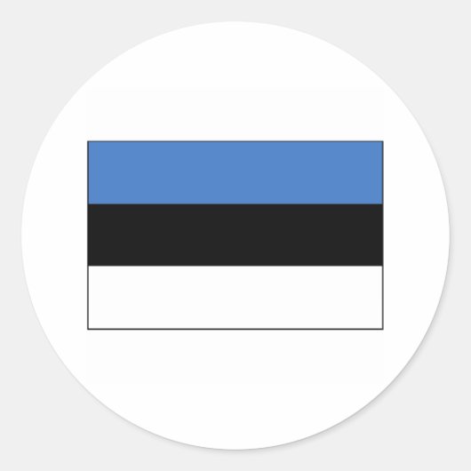 Estland FLAG International Ronde Sticker (Voorkant)