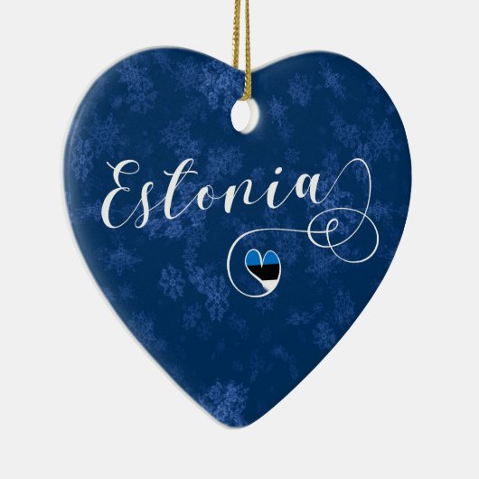 Estland Heart, kerstboomversiering, Ests Keramisch Ornament (Rechts)