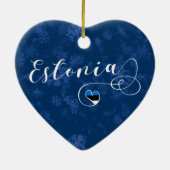 Estland Heart, kerstboomversiering, Ests Keramisch Ornament (Achterkant)