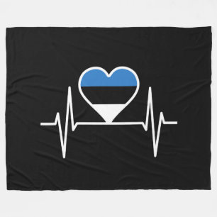 Estland Heartbeat Estland Vlag Fleece Deken