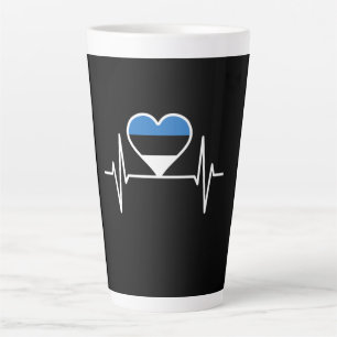 Estland Heartbeat Estland Vlag Latte Mok