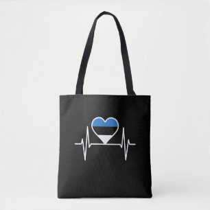 Estland Heartbeat Estland Vlag Tote Bag