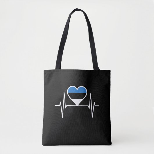 Estland Heartbeat Estland Vlag Tote Bag (Voorkant)