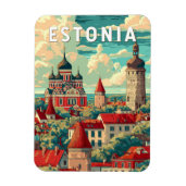 Estland Illustratie Reizen Art Vintage Magneet