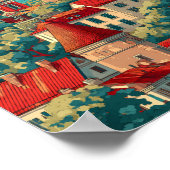 Estland Illustratie Reizen Art Vintage Poster (Hoek)