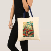 Estland Illustratie Reizen Art Vintage Tote Bag (Voorkant (product))