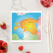 Estland Kaart Papieren servetten (Insitu)