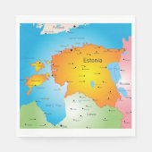 Estland Kaart Papieren servetten (Voorkant)