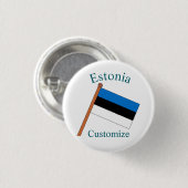 Estland Land Vlag Thunder_Cove Ronde Button 3,2 Cm (Voorkant /achterkant)