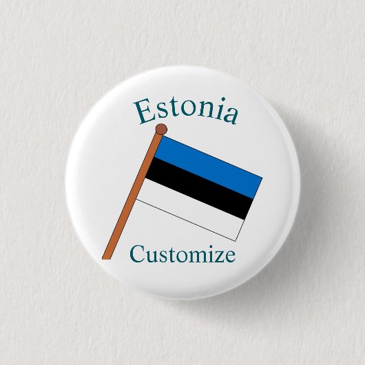 Estland Land Vlag Thunder_Cove Ronde Button 3,2 Cm (Voorkant)