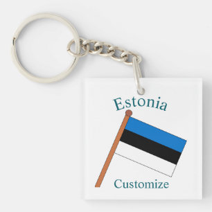 Estland Land Vlag Thunder_Cove Sleutelhanger