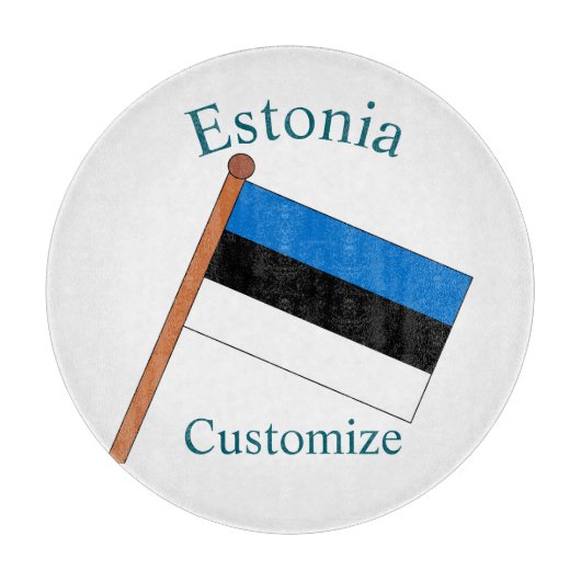 Estland Land Vlag Thunder_Cove Snijplank (Voorkant)