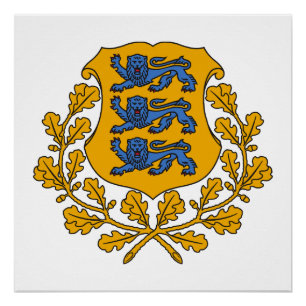 Estland land wapen wapens symbool embleem vlag perfect poster