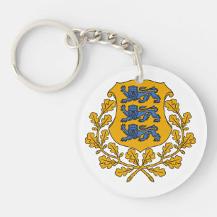 Estland land wapen wapenschild embleem vlag sleutelhanger
