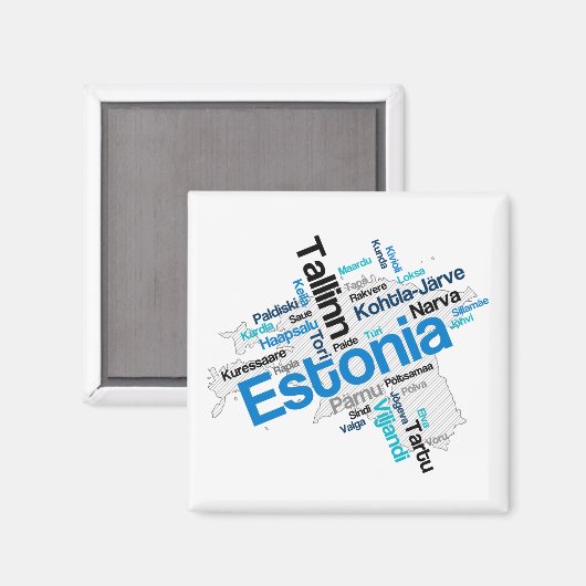 Estland Map Cities Magnet (Voorkant / Achterkant)