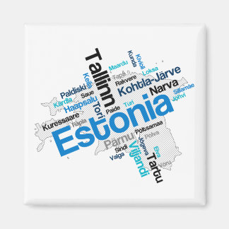 Estland Map Cities Magnet