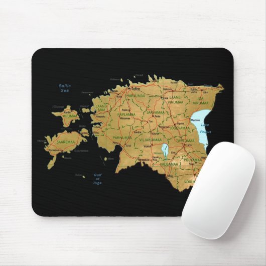 Estland Map Mousepad Muismat (Met muis)