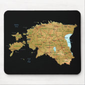Estland Map Mousepad Muismat (Voorkant)
