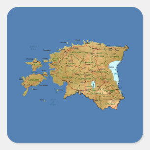Estland Map Sticker