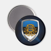 Estland Metallic Emblem Magneet (Voorkant / Achterkant)