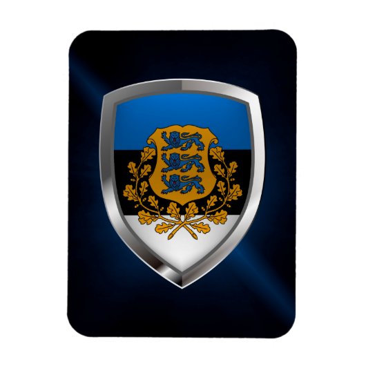 Estland Metallic Emblem Magneet (Verticaal)