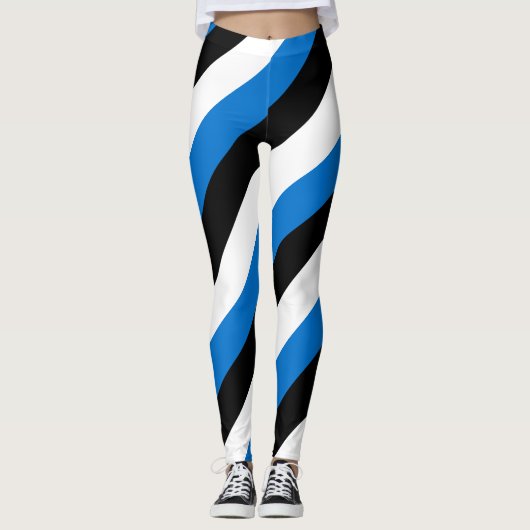 Estland Nationale vlag Kleuren diagonaal gestreept Leggings (Voorkant)